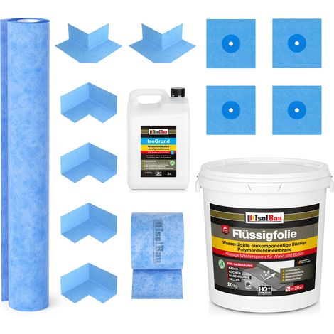 Dichtset Flüssigfolie 20 kg Innenecke Isogrund Dichtbahn Dichtfolie Dichtband (1/5)