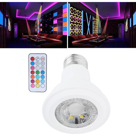 Projecteur RGBW 10 W avec télécommande et minuterie, ampoule E27 à changement de couleur, 85-265 V (1/5)