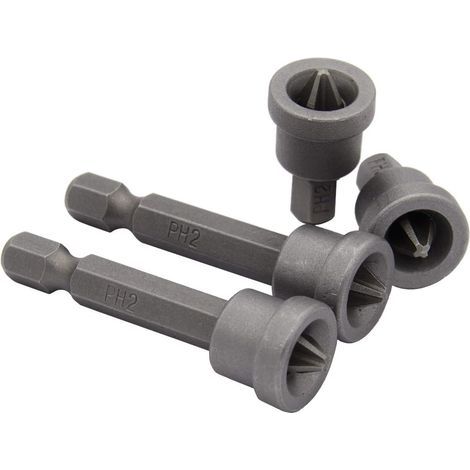 Lot de 10 embouts de vissage - Avec butée de profondeur 25 mm - Pour cloison sèche (1/5)