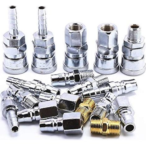 Nitto Lot de 18 raccords à air comprimé 1/4" BSP Raccord rapide pour compresseur (1/5)