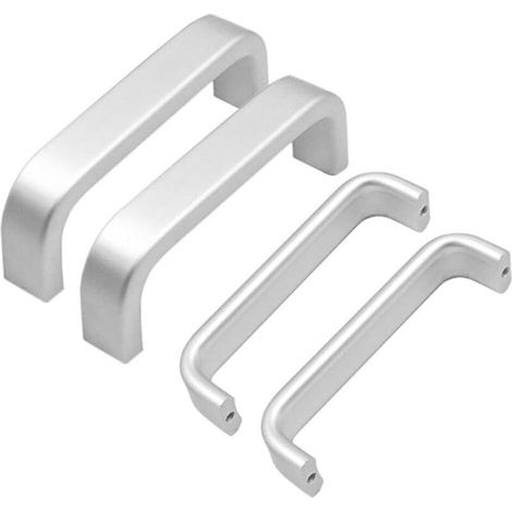 4pcs Cuisine Armoire Porte Poignées Placard Tiroir Chambre Meubles Tirer Entraxe 64mm, Aluminium, avec des vis (1/4)