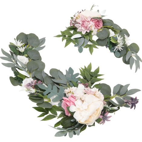 guirlandes de fleurs suspendues en ABS, fleurs artificielles décoratives en arche avec bandage pour mariage (1/5)