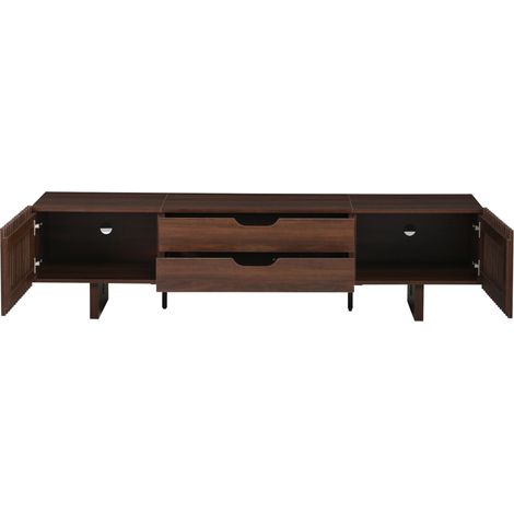 Mobile TV 180 x 40 x 45 cm color noce scuro in MDF per TV fino a 75 pollici (1/5)