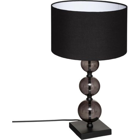 Lámpara «Alma» negro - metal y vidrio H52 cm - Atmosphera créateur d'intérieur (1/3)