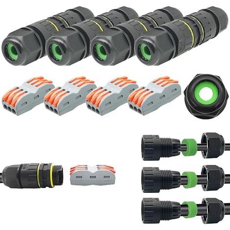 CTRICALVER Waterproof Junction Box Outdoor Cable Connector Connector IP68 External Sleeve Coupler 5mm-14mm (1/5)