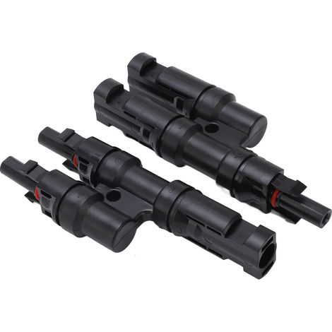2-teiliger T-förmiger Solarverbinder, 1 auf 2 Stecker/Buchse-Splitter, IP67 wasserdicht, 1500 V DC 50 A, für Photovoltaikmodule (1/5)