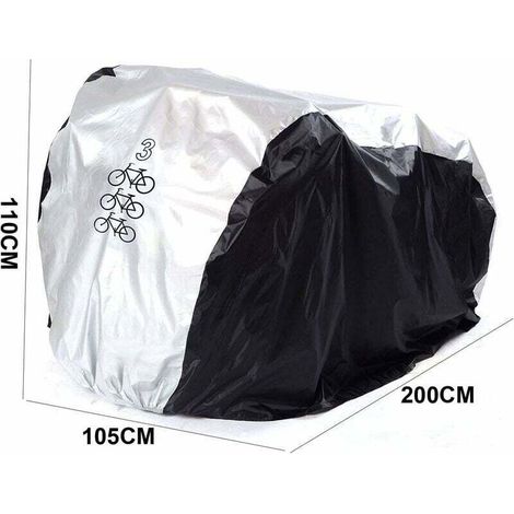 Telo copribici da esterno, resistente ai raggi UV, antipolvere, impermeabile e antipioggia, per biciclette, scooter, bici da strada e mountain bike - Taglia L (per 3 biciclette) (1/4)