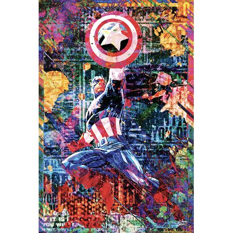 Tableau graffiti captain america Toile imprimée (1/5)