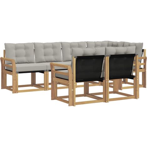 Set di divani da esterno 7 pz Bianco e Grigio Chiaro vidaXL (1/5)