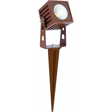 Projecteur Led Zas Sq Xl 7W 40° Vert En Aluminium Texturé Finition Corten Pour Éclairage Extérieur Professionnel - Beneito & Faure (1/4)
