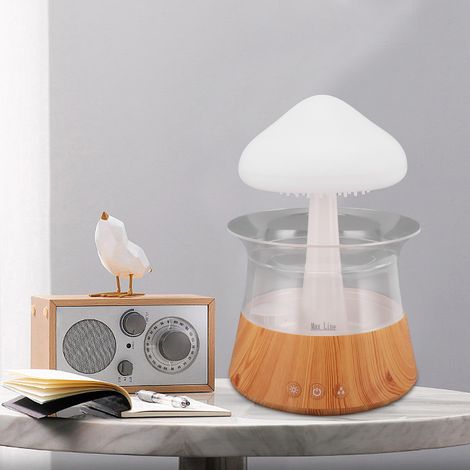 Luftbefeuchter und Aromadiffusor „Regenwolke“ mit mehrfarbigen LED-Lichteffekten USB-Anschluss Luftbefeuchter und Diffusor fürs Schlafzimmer 300 ml Kunststoff 25 x 16 cm (1/5)