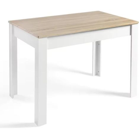 ORION91oficial® - Mesa Comedor Rectangular, Blanco/Taupe, MDF (140x80x79 cm) Comedor-Oficina-Teletrabajo-Salón-Cocina- spaziOrion91