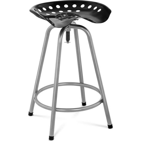 Tabouret de bar extérieur acier noir
