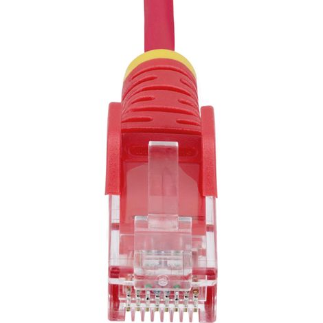 StarTech.com Câble Ethernet CAT6 Rouge Fin de 1,5m, Sans Accroc, 100W PoE, UTP, LSZH, Fil de Cuivre Pur 28AWG, Cordon Patch Réseau RJ45 avec Serre-Câble, Contrôlé Fluke