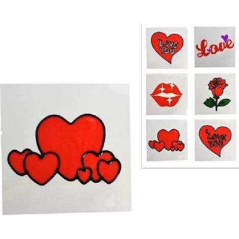 TrAdE Shop Traesio - Set 3 Vetrofania Adesivi Sticker 15cm San Valentino Amore Vari Modelli Assortiti - (1/2)
