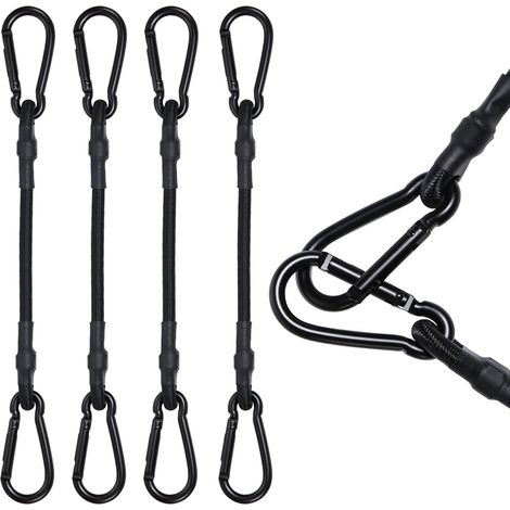 Lot de 4 tendeurs en caoutchouc avec mousqueton 30cm (1/5)