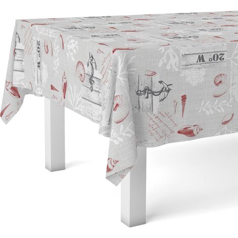 Nappe Toile cirée Anti-Taches Lavable carrée 140x140 Narcea Rouge (1/5)