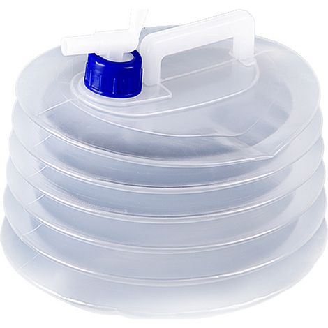 10L Faltbarer Wasserbehälter mit Zapfhahn - Tragbarer Krug mit Griff - Auslaufsicherer Wasserspender für Camping mit Zapfhahn - Platzsparend (1/5)