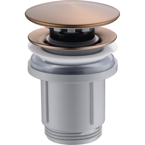 IMEX PVC-Abflussventil in oro rosa mit Click-Clack-Verschluss aus Stahl 20000 Zyklen Nutzungsdauer passend für Waschbecken und Bidets – Modell Imex-VCC021