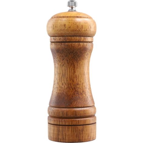 Moulin à Poivre et Sel en Bois, Sel Poivre Mécanisme de Broyage Réglable, Manuel, pour Diverses Épices la Maison ou Cuisine (1/5)