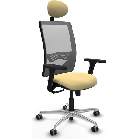 Silla ergonómica piqueras y crespo Zulema negro aluminio espuma (1/2)