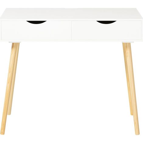 SoBuy Home Office Table Desk Computer Desk Computer Workstation 2 Drawers,FWT40-WN