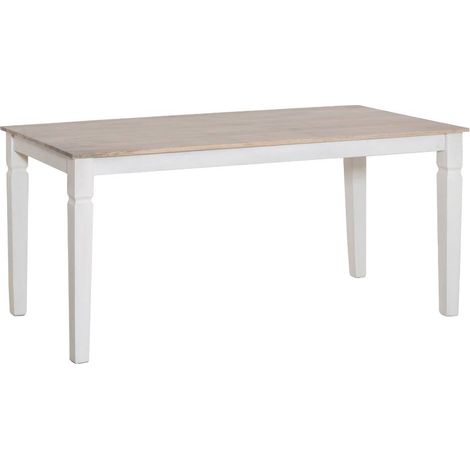 Made In Meubles – Table à manger en bois de manguier Eden – Dimensions 78x180x90 cm – Design épuré avec pieds blancs – Style moderne et vintage (1/5)