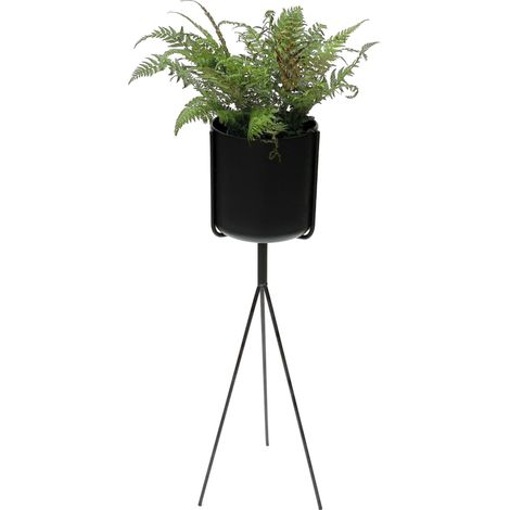 DanDiBo Porte-fleurs avec pot Métal Noir 80 cm Porte-fleurs 96022 Colonne à fleurs Moderne Porte-plantes Tabouret pour plantes