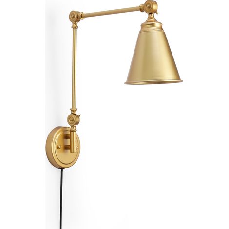 Schwenkbare Vintage-Wandleuchte „Tika“ mit Kabel und Stecker