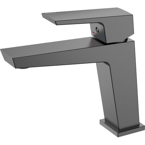 Avapax  Mitigeur de lavabo - Gris anthracite mat - Laiton - Monocommande - Collection Vellano
