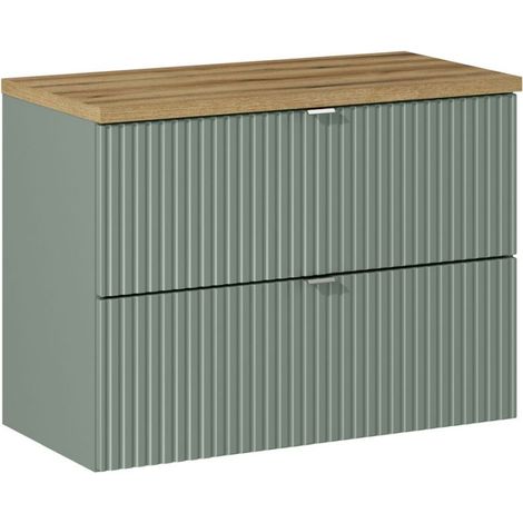Waschtischunterschrank 80cm in grün und Eiche NEWPORT-56-GREEN (1/5)