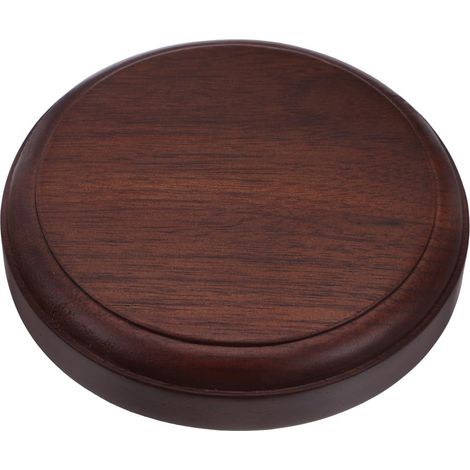 Pied rond en bois massif - 10 x 10 x 2 cm - Support stable pour vase bonsaï - Grain de bois naturel - Support pour pot de fleurs d'intérieur (1/5)