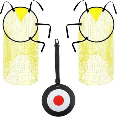 Lot de 3 bacs supérieurs de cibles de football avec filet de but, équipement d'entraînement de football portable avec sangles réglables, entraînement de précision de tir de football pour les coups