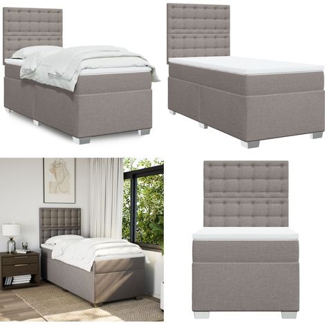Boxspringbett mit Matratze Taupe 80x200 cm Stoff - Boxspringbett - Doppelbett - Bettenrahmen - Schlafsystem - Tapete - Home & Living (1/5)