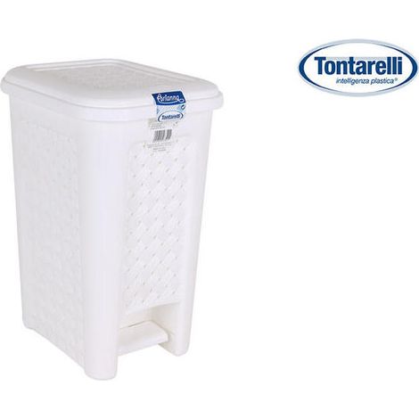 Papelera c/pedal 8l arianna blanco