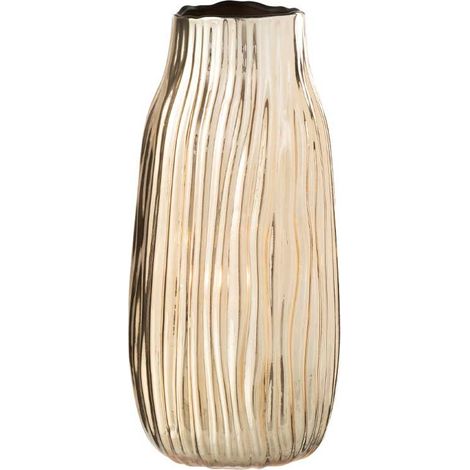 Vase rainures verre or medium 12x12x26cm (1/2)