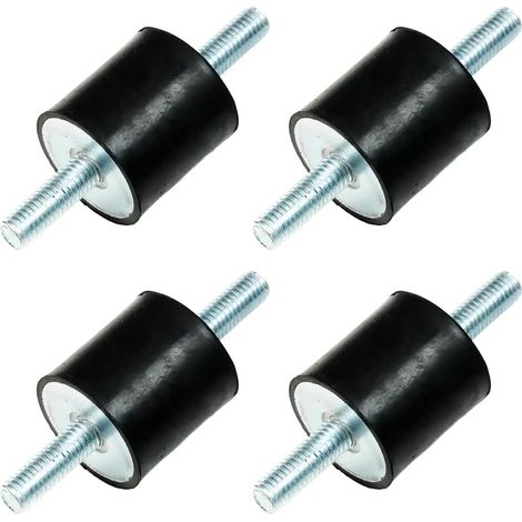 4 x Silent Block, Anti-Vibration Rubber Pads, Vibration Dampers with Double Screw Ends, Insulators for Air Compressors, Motors, Water Pumps (VV M823/30 x 30 mm) (1/5)