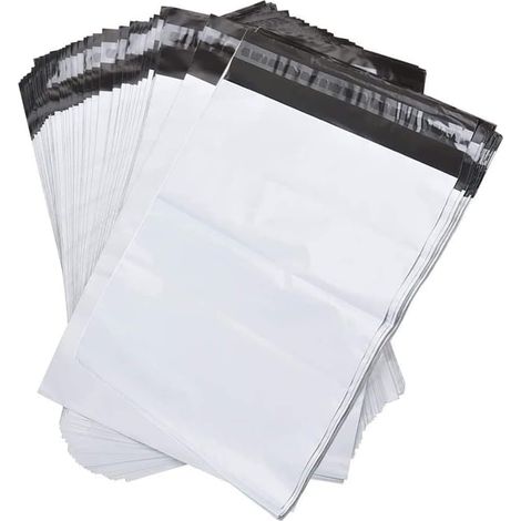 100 sacs de messagerie blancs (3545cm), avec fermeture auto-adhésive, imperméables et résistants aux déchirures. (1/4)