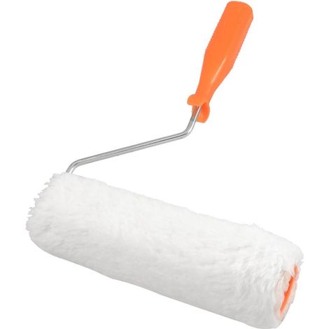 8'' Orange Kunststoffgriff Weiß Plüsch Nickerchen Wandmalerei Farbroller
