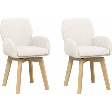 Maison Exclusive - Sedie da pranzo girevoli 2 pz Bouclé Crema 54 x 58 x 87 cm (1/5)