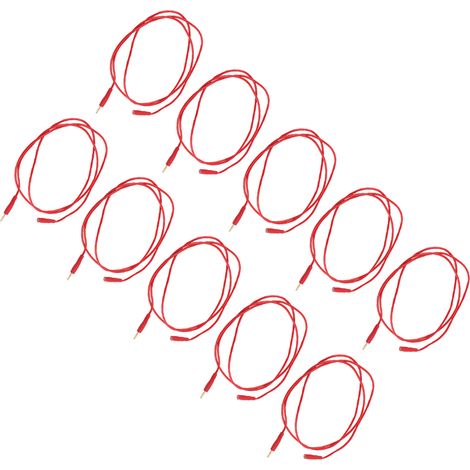 Packung mit 10 Bananensteckern, PVC- und Messing-Messleitungen, für Automobile, 2 mm, rot (1/5)