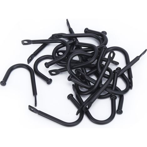 Lot de 20 crochets muraux noirs à un seul trou, petits crochets pour suspendre colliers, manteaux, ceintures, sacs à main, clés, tasses, serviettes (1/5)
