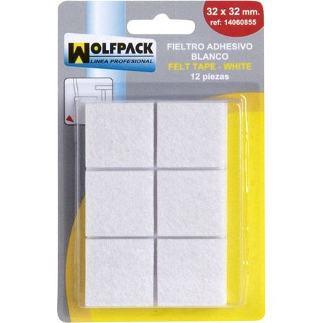 Fieltro Adhesivo 30x30 mm. (Blister 6 Piezas) Blanco (1/2)