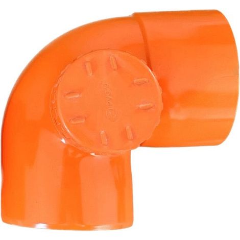 Curva 87,30° con tappo per ispezione in pvc : Diametro - 100, Modello - Destra
