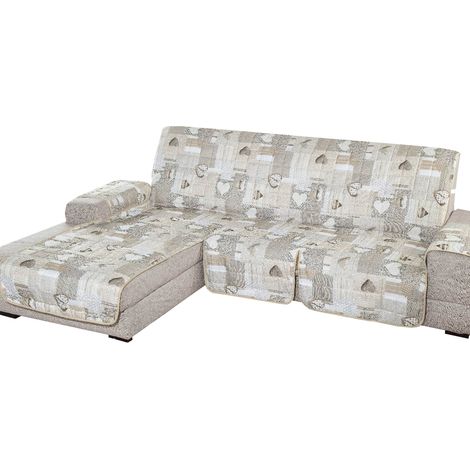Copridivano Con Penisola Trapuntato Modello Kino Colore Beige, misura190 cmcoloreBeige (1/3)