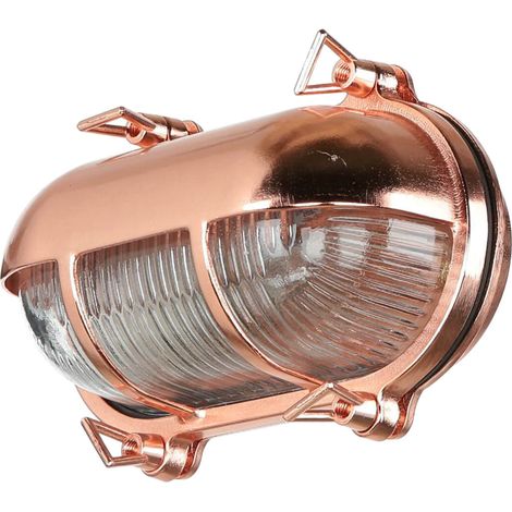 Applique murale d'extérieur en laiton ondulé IP64 inox E27 L : 21 cm Lampe d'extérieur Maritim