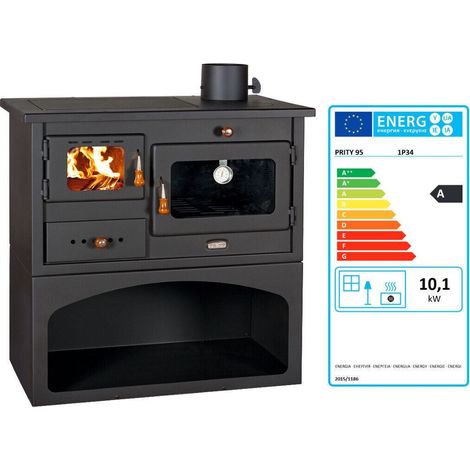 Stufa a legna con forno per cucinare con Top in Ghisa - Prity 1P34 - Potenza 10 Kw (1/5)
