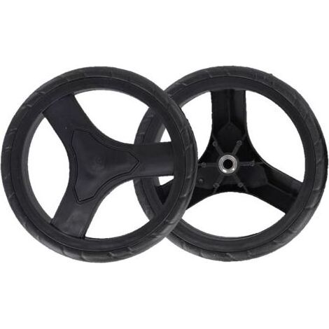 Lot de 2 roues de rechange en caoutchouc et plastique de grand diamètre pour chariot de courses et accessoires de chariot, roulement lisse (1/5)