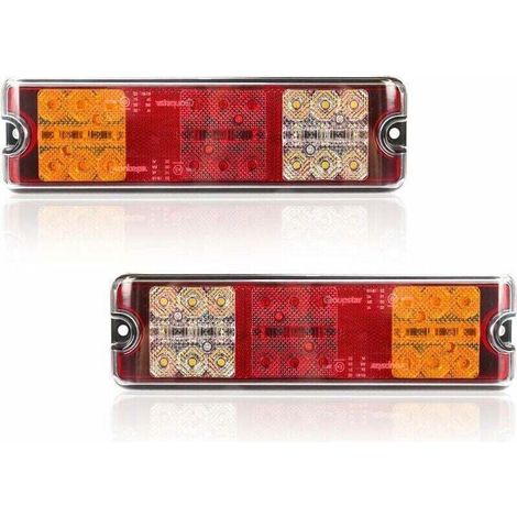 luces traseras LED de 12 V para remolque, homologadas (E-mark), 5 funciones: freno, intermitente, marcha atrás, posición, reflector, impermeables.