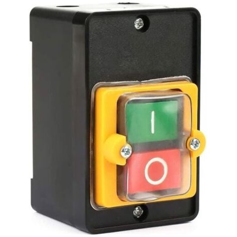 Commutateur à Bouton Poussoir, AC 220V/380V 10A Interrupteur à Bouton de Commande de Puissance étanche Bouton Marche Arret Machine Outil Interrupteur Machine Outil (1/5)